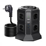 Meler Vertikaalne Pistikupesa Pikendusjuhe Liigpingekaitsmega Mitmed Pistikupesad EL Elektripistik Pesa USB Type-C Kiirlaadija 2m Pikendusjuhe EU OULTES