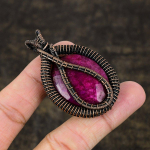 Ruby(Simulated) Gemstone Copper Wire Wrap Jewelry Pendant 2.29 a8b95