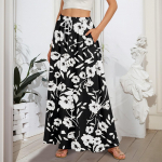 Naiste lendlevad volangidega &auml;&auml;ris, joonega maksiseelikud elastse v&ouml;&ouml;kohaga elegantsed mitmekihilised Boho pikad seelikud L must