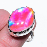 Dicorich Glass Handmade 925 Sterling Silver Jewelry Ring Size 9 i1d27