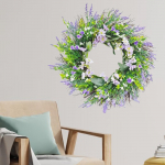 Artificial Flower Wreath Hanging Photo Prop Sign 45 cm Garland Welcome for Front Door Outdoor
