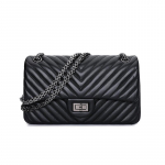 Lambanahast &otilde;lakott Br&auml;nd Sama V-mustriga Ketikott Voolav Ehtsast Nahast S&otilde;numikott Naiste Kott Medium Black