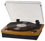 Denver VPL-230 - Grammofon sisseehitatud k&otilde;larite, Bluetoothi, USB ja SD-kaardi ning MP3-pesaga, p&auml;hklipuu, Denver pruun