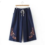 Kevadised naiste laia s&auml;&auml;rega p&uuml;ksid Mood Suvine vabaaja massiivne tikandid Sirge varrukaga k&otilde;rge v&ouml;&ouml;kohaga lahtised pingutusn&ouml;&ouml;riga taskud puuvillased p&uuml;ksid M