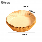 50 tk Air Fryer &uuml;hekordselt kasutatav paber frit&uuml;&uuml;ri jaoks juustukooki &otilde;hufrit&uuml;&uuml;ri tarvikud p&auml;rgament puidumassi auruti k&uuml;psetuspaberid 50pcs kollane