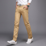 Meeste kevadised ja s&uuml;gisesed meeste vabaaja p&uuml;ksid noorte Korea v&auml;ljaanne Trendikas Slim Fit mitmev&auml;rvilised puhtast puuvillast vabaaja mitmek&uuml;lgsed pikad p&uuml;ksid 28