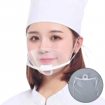 10 tk l&auml;bipaistvast plastikust toitlustusmask hotelli ilukokk kelner kaitsemask korduvkasutatav n&auml;htav pritsmekindel mask suukate