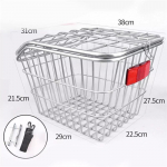 Jalgratta metallist traadist tagumine hoiukorv Kaubakorv kokkupandava jalgratta jaoks must