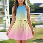 T&uuml;druku suvekleit Varrukateta rihmikuga kleit &Uuml;hev&auml;rviline ja mustriline Varrukateta kleit Vabaaja kleit 110