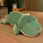 Uus kallistatav suur pikk armas dinosaurus plush m&auml;nguasi pehme koomiksiloom krokodill t&auml;idetud nukk poiss-s&otilde;bra padi lapsele t&uuml;drukule s&uuml;nnip&auml;evakingitus 80cm roheline