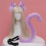 Kassi k&otilde;rvade ja saba komplekt Pehmed karvased loomak&otilde;rvad Juukser&otilde;ngad Anime Cosplay Rekvisiidid Halloweeni karnevalipeo kost&uuml;&uuml;mide aksessuaarid ilma parukata