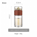 Oneisall teeveepudel Reisijoogid Kaasaskantavad topeltseinaga klaasist teet&otilde;mmis Filtrid Teefiltri trummel roostevabast terasest 301-400ml