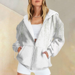 Naiste vabaajamood Foral-tr&uuml;kiga pikkade varrukatega pullover kapuutsid T&otilde;mblukuga kampsunid mantel S