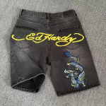 ZYLLO tikitud teksap&uuml;ksid Street Jeans Harajuku retro vabaajap&uuml;ksid 28 must