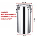 Roostevaba terase &auml;mber Piimakann Vee&auml;mber Veini&auml;mbriga &Otilde;lit&uuml;nn Teepurk Piimakann 14L/10L 20*40