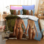 Bikini Kaunid Seksikad T&uuml;drukud Voodipesukomplekt King Queen Twin Suurus Tekikott Komplekt Padjap&uuml;&uuml;ridega Pol&uuml;ester Voodipesu Teismelistele T&auml;iskasvanutele EU single(135x200cm)