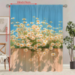 2 tk - Healing Daisy pol&uuml;ester kardinad, tunneliga kardinad 42*84, magamistuba, elutuba, kodutuba, peokaunistus 29Wx64L(75x166CM)x2