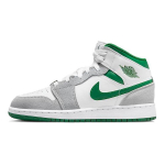 Air Jordan 1 Mid SE GS Hall M&auml;nniroheline Laste tossud Valge Helehall DC7248-103 39