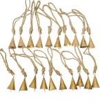 20 TK Rustikaalsed Kuldmetallist Koonuskellad Džuudiga, K&auml;sitsi Valmistatud India K&auml;sit&ouml;&ouml;kellad Boho N&otilde;ia J&otilde;uludekoratsiooniks, DIY Kaunistused ja Kaitseamuletid