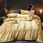 Puhas 100% Siidist Voodipesukomplekt Luksuslik Pehme Voodilina koos Tekikottide ja Padjap&uuml;&uuml;ridega Voodikomplekt Koduks Kvaliteetsed King Size Voodipesukomplektid Flat Bed Sheet&Twin size 4pcs h&otilde;be