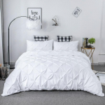 Kvaliteetne Voodipesu K&auml;sit&ouml;&ouml;na Keerutatud T&auml;ppidega &Uuml;hev&auml;rviline Tekikate Padjap&uuml;&uuml;ride Komplekt 167*230 (two-piece set) valge