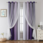 Astmeline Muutus Tr&uuml;kitud Pimendavad Kardinad Pluss Pitsl&otilde;ng Kahekihilised Temu width 132cm * height 100cm [metal ring] set
