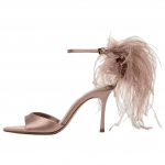 Zara Vintage Avatud Varba Unistuslik Stiil Sulgedega K&otilde;rged Kontsad &Uuml;he Rihmaga Sandaalid 9Cm Naiste Sandaalid Beež 2306610098 37