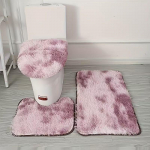 Tie-Dye Siidist ja Villast Vannitoamattide Komplekt: Mustuskindel, libisemiskindel, imav, pl&uuml;&uuml;sist 3-osaline tualettmati komplekt. 60*90cm roosa punane v&auml;rv