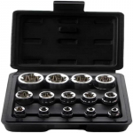 Naiste E Torx padrunite komplekt kohvriga, 1/4, 3/8, 1/2 tolli. E4-E24 V&auml;lise Torx-pesa komplekt, 14 tk sinine
