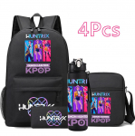 4 tk/komplekt Anime Joonisfilm K-Pop Prindiga Seljakott 750 ml veepudeliga Teismelisele &Otilde;pilasele T&uuml;drukule Poisile Raamatukott Lapse Kingitus Suure Mahutavusega Reisikott