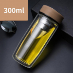 Kahekorruselised klaasist tassid Kaasaskantav teepiim kohviklaasist joogitass kaanega soojusisolatsiooniga P&otilde;letusvastane joogivee tass 300-400ml