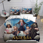 Roald Dahli Matilda Muusikali Voodipesukomplektid Tekk Tekikott Voodikate Tekikott Padjap&uuml;&uuml;r 2-3 Osaline Komplekt Lastele T&auml;iskasvanu Suurus EU Single 135x200cm