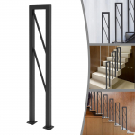 85cm U-kujuline Rauast Trepipiire, Must Kalduslatt/Kumer Metallist Trepipiire Vabaltseisav 17*85cm Treppidele, Villadele