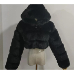 VAYLA S&uuml;gisene Kohev L&uuml;hike Kunstkarusnahast Mantlid Joped Naistele Kohev &Uuml;likond Kapuutsiga Sirge L&uuml;hike Talvine Karusnahkjakk Moodne Streetwear Uus S must