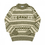 Ganni K2174 775 Graafilise logoga Lambavillast Naiste S Suurus Kootud K2174 775 (M)