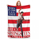 Bruce Springsteen 2024 Maailmatuur Kitarri muusika Tekid Kerge flanellist diivanikate diivanile voodipesuks Pildiga tekid Voodikate 30x40in