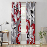 Magamistoa K&ouml;&ouml;gi Kardin Lilleline Punane Hall Tekstuuriga Aknakardinad Kardinad Elutoa Kaunistusesemed 135W x 60H(cm) x1