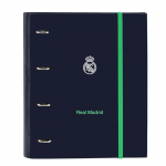 Classeur 4 anneaux - safta - Real Madrid 25/26 - 100 feuilles A4 - 27x3,5x32 cm - Bleu marine - Polyester sinine