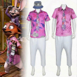Laps - Zootopia 2 Nick Cosplay Kost&uuml;&uuml;m S&auml;rk P&uuml;ksid Lips M&uuml;ts Komplekt Halloweeni Karnevali Kost&uuml;&uuml;m 120 roosa