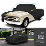 Veekindlad autokatted Chevrolet C10 C20 K10 1960-1991 jaoks V&auml;litingimustes veoki kate t&otilde;mblukuga Tuule, p&auml;ikese, UV-kiirguse ja tolmu kaitseks must