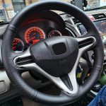 Braid rooliratas Honda Fit Jazz City 2009 - 11 12 2013 Insight 2010-2014 auto roolil K&auml;sitsi &otilde;mmeldud nahk red line