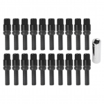 M14x1.5 Keermega poldid Kooniline iste 45mm vars 17mm kuuskant Ratta tarvikud Universaalne autole Black