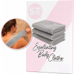 S&T INC. Back Scrubber for Shower, Exfoliating Body Scrubber or Bath Exfoliating Towel for Skin Care, 11.8 Inches x 35.4 Inches, Assorted Purple, 3 hall
