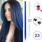 Juuksepikendused Klipsiga 22 tolli V&auml;rvilised Juuksepikendused Peo Salkus Pikk Sirge S&uuml;nteetiline Juuksepikendus Naistele Lastele T&uuml;drukutele 22inches&1pc blue