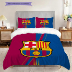 FC Barcelona Mustriga Voodipesu Tekikott Komplekt Tekikott Padjap&uuml;&uuml;r Kodu Kaunistus S&uuml;nnip&auml;evakingitus (1 * tekikott + 2 * padjap&uuml;&uuml;r, ilma t&auml;idiseta) 135x200cm