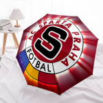 AC Sparta Praha muster, automaatselt kokkupandav vihmavari, kaasaskantav ja kokkupandav disain, 8 varrast, j&otilde;ulu- v&otilde;i s&uuml;nnip&auml;evakingitus. mitmev&auml;rviline
