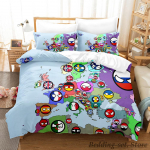 Uus Countryball Polandballs Voodipesukomplekt &Uuml;he Twin T&auml;is Queen King Suurusega Voodikomplekt T&auml;iskasvanu Laste Magamistuba Tekikoti Komplektid Anime EU Single(135*200cm)3pcs