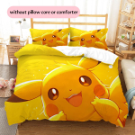 Pikachu Muster Voodipesu Kodu Dekoreerimine S&uuml;nnip&auml;evakingitus (1 * tekikott + 2 * padjap&uuml;&uuml;ri, ilma s&uuml;damikuta) 135x200cm
