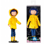 Laos uus NECA Coraline triibulises s&auml;rgis / kollases vihmamantlis 7 ABS/PVC tegevuskuju m&auml;nguasi nukk punane