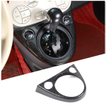 ABS Carbon fiber Center Console Gear Shift Panel Cover Trim for Fiat 500 2011-23 gray